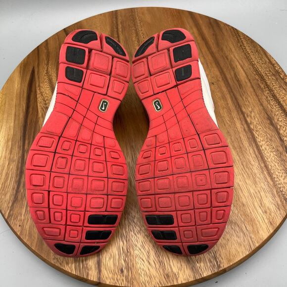 Nike Free 5.0 Shoes Womens Size 9 White Red Running Comfort Walking Gym Sneakers - Picture 7 of 8